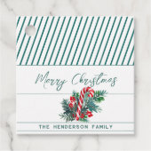 Aangepaste naam naar & van | Candy Cane Christmas Bedankjes Labels (Voorkant)