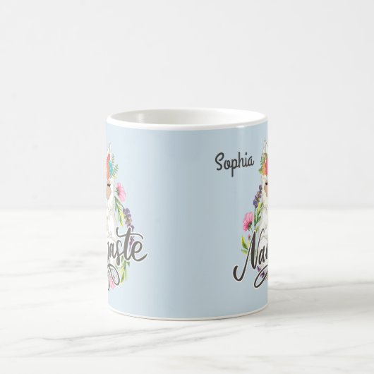 Aangepaste naam Namaste Llama Cute Koffiemok (Center)