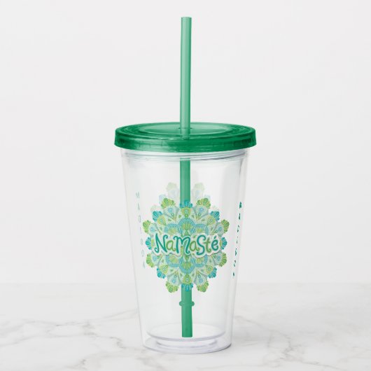 Aangepaste naam Namasté tumbler Acryl Drinkbeker (Voorkant)