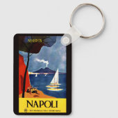 Aangepaste naam Napoli (Napels) Vintage Reizen Sleutelhanger (Achterkant)