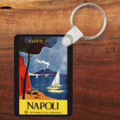 Aangepaste naam Napoli (Napels) Vintage Reizen Sleutelhanger (Achterkant)