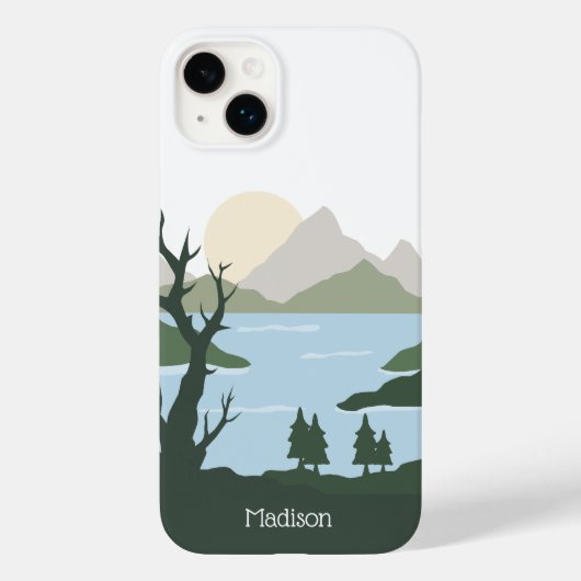 Aangepaste naam Natuur Illustratie Case-Mate iPhone Case (Achterkant)