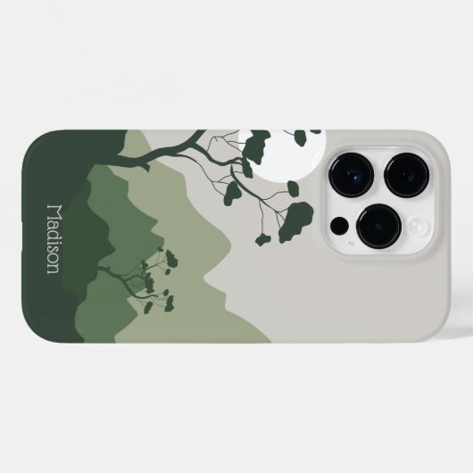 Aangepaste naam Natuur Illustratie Case-Mate iPhone Case (Achterkant (horizontaal))