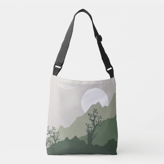 Aangepaste naam Natuur Illustratie Crossbody Tas (Voorkant)