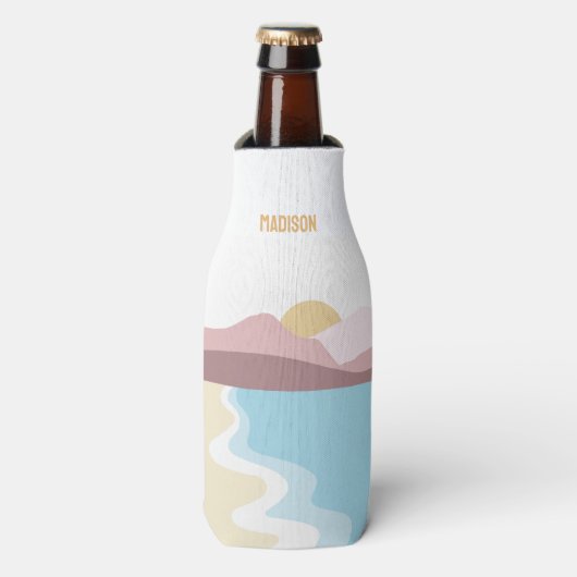 Aangepaste naam Natuur Illustratie Flesjeskoeler (Fles Voorkant)