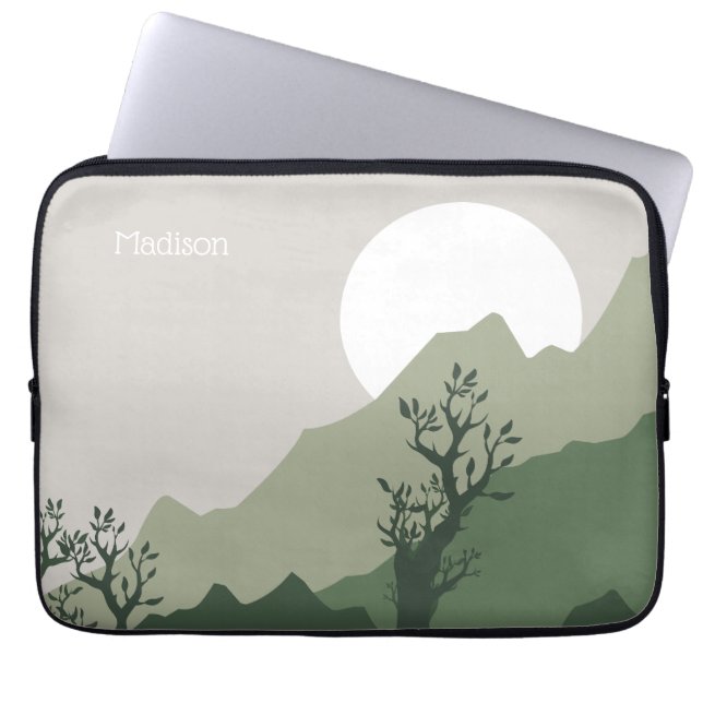 Aangepaste naam Natuur Illustratie Laptop Sleeve (Voorkant)