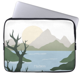 Aangepaste naam Natuur Illustratie Laptop Sleeve
