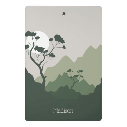Aangepaste naam Natuur Illustratie Mini Klembord (Achterkant)