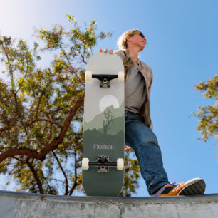 Aangepaste naam Natuur Illustratie Persoonlijk Skateboard