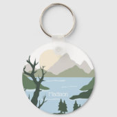 Aangepaste naam Natuur Illustratie Sleutelhanger (Voorkant)