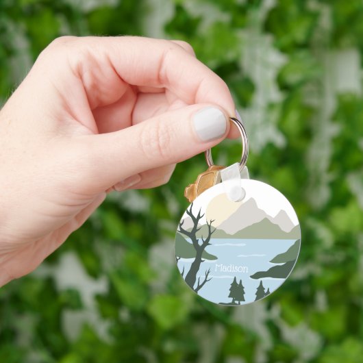 Aangepaste naam Natuur Illustratie Sleutelhanger (Hand)