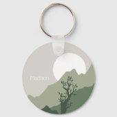 Aangepaste naam Natuur Illustratie Sleutelhanger (Achterkant)