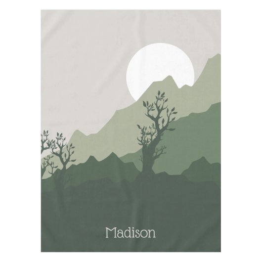 Aangepaste naam Natuur Illustratie Tafelkleed (Voorkant)