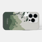 Aangepaste naam natuurillustratie iPhone hoesje (Achterkant horizontaal)