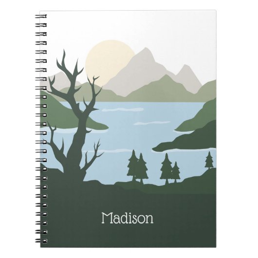 Aangepaste naam natuurillustratie notitieboek (Voorkant)