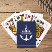 Aangepaste naam Nautical Anchor Pokerkaarten