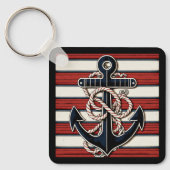Aangepaste naam Nautical Anchor Sleutelhanger (Voorkant)