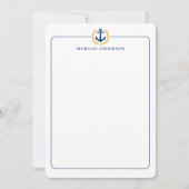 Aangepaste naam Nautical Boat Anchor Gold Laurel S Notitiekaartje (Voorkant)