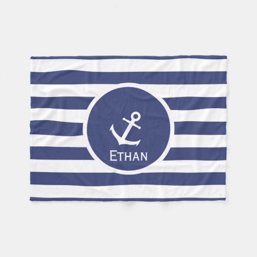Aangepaste naam Nautical Fleece Blanket (Voorkant (Horizontaal))