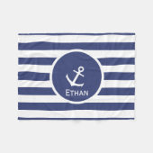 Aangepaste naam Nautical Fleece Blanket Deken (Voorkant (Horizontaal))