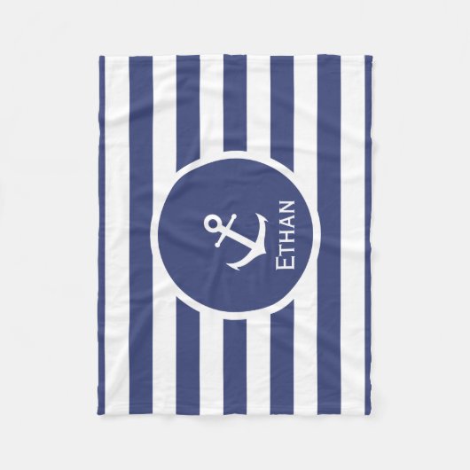 Aangepaste naam Nautical Fleece Blanket Deken (Voorkant)