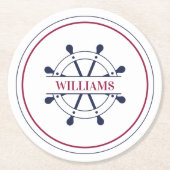 Aangepaste naam Nautical Ronde Kartonnen Onderzetter (Voorkant)