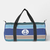 Aangepaste naam Nautical Stripes Plunjezak (Voorkant)