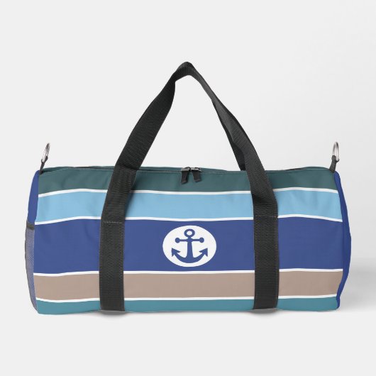 Aangepaste naam Nautical Stripes Plunjezak (Achterkant)