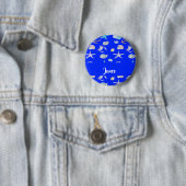 Aangepaste naam nautisch afdrukken op blauw ronde button 5,7 cm (In situ)