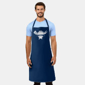 Aangepaste naam Navy BBQ Grill Schort (Gedragen)