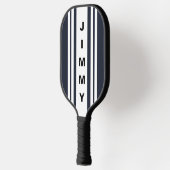 Aangepaste naam Navy Blauwe Strepen Pickleball Paddle (Links)
