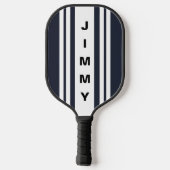 Aangepaste naam Navy Blauwe Strepen Pickleball Paddle (Achterkant)