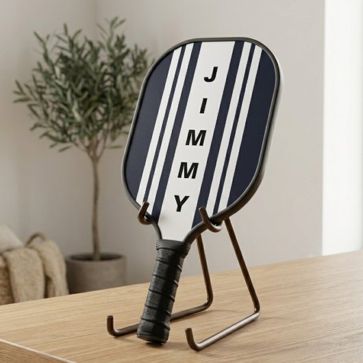 Aangepaste naam Navy Blauwe Strepen Pickleball Paddle