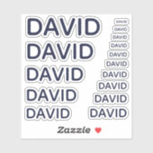 Aangepaste Naam Navy Blue 15 Maten Eenvoudige Pett Sticker (Vel)