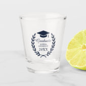 Aangepaste naam Navy Blue Afstudeerder Party Premi Shot Glas (Voorkant)
