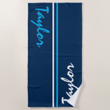 Aangepaste naam Navy Blue, Blue en White Striped