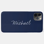 Aangepaste naam Navy Blue Case-Mate iPhone Case (Achterkant (horizontaal))