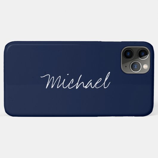 Aangepaste naam Navy Blue Case-Mate iPhone Case (Achterkant (horizontaal))