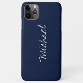Aangepaste naam Navy Blue Case-Mate iPhone Case (Achterkant)