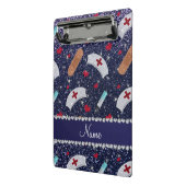 Aangepaste naam navy blue glitter verpleegster pet mini klembord (Angled2)