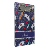 Aangepaste naam navy blue glitter verpleegster pet mini klembord (Schuin)