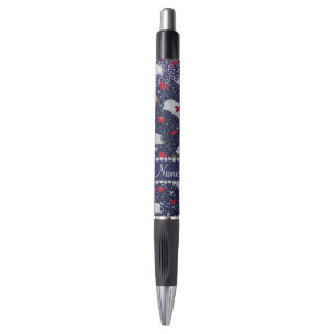 Aangepaste naam navy blue glitter verpleegster pet pen