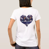 Aangepaste naam navy blue glitter verpleegster pet t-shirt (Achterkant)