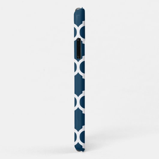 Aangepaste naam Navy Blue & Gray Lattice Case-Mate iPhone Case (Achterkant/rechts)
