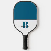 Aangepaste naam Navy Blue Monogram Pickleball Padd Paddle (Achterkant)