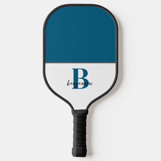 Aangepaste naam Navy Blue Monogram Pickleball Padd Pickleball Paddle (Achterkant)