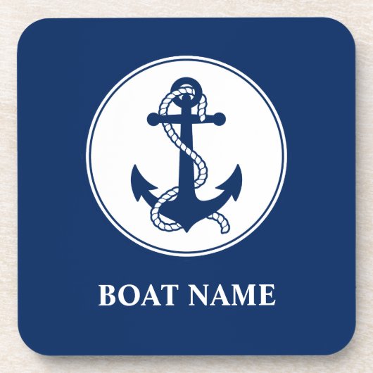 Aangepaste naam Navy Blue Onderzetter Cork Back (Voorkant)