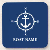 Aangepaste naam Navy Blue Onderzetter Cork Terug a (Voorkant)