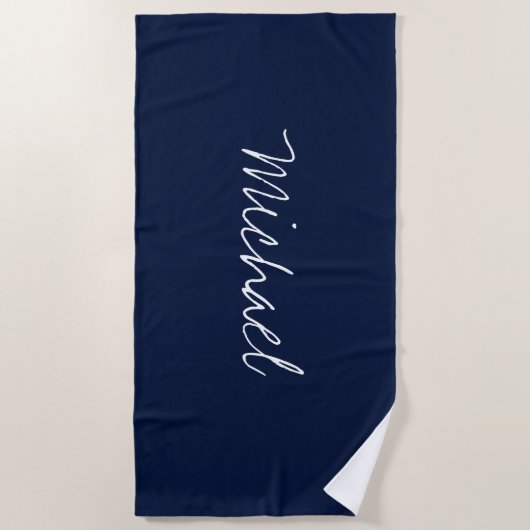 Aangepaste naam Navy Blue Strandlaken (Voorkant)