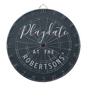 Aangepaste naam Navy Blue Witte Speelafspraak Mini Dartbord